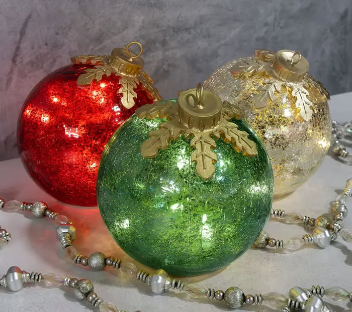 Soft Glow LED Christmas Ornament with Timer