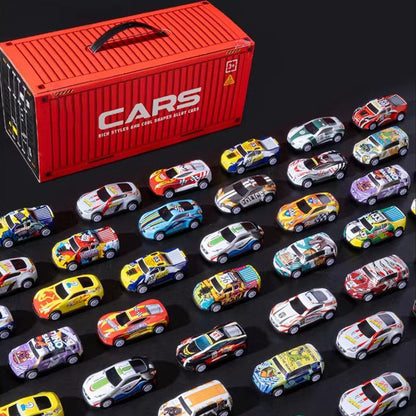 Compact Retro Car Playset with Built-in Garage for Kids