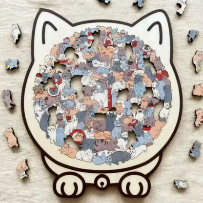 Wooden Kitty Jigsaw Puzzle Toy