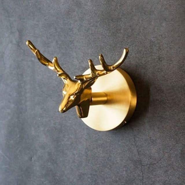 Stylish Animal Shaped Wall Hook Rack with Gold Finish