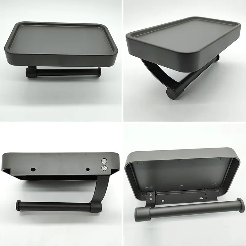 Space Saving Toilet Paper Holder with Storage Shelf