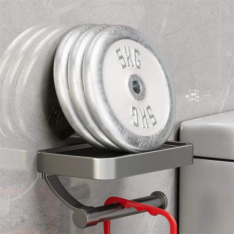Space Saving Toilet Paper Holder with Storage Shelf