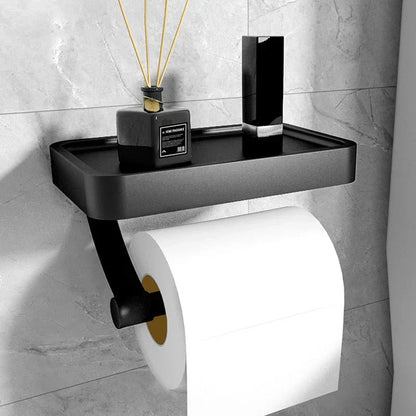 Space Saving Toilet Paper Holder with Storage Shelf - Fesara