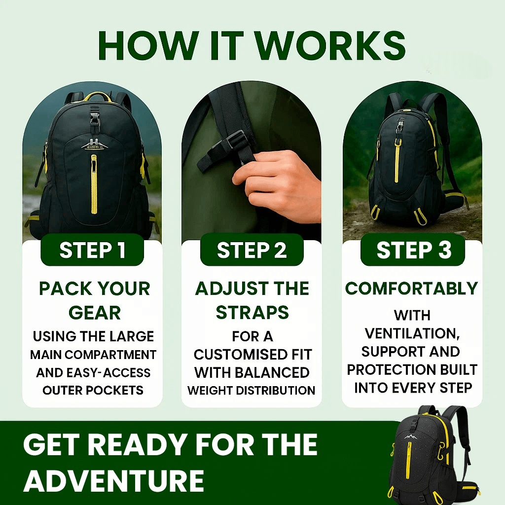 Waterproof Hiking Backpack 40L for Outdoor Travel