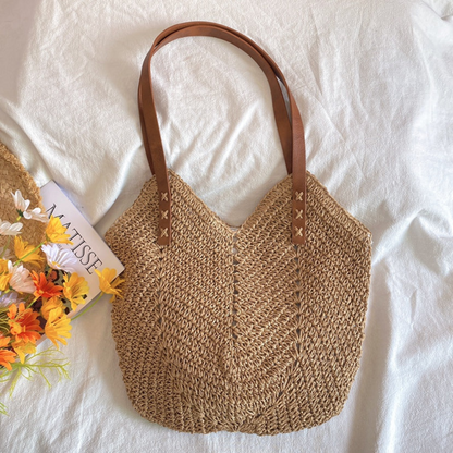 Chic Woven Tote Bag for Ladies