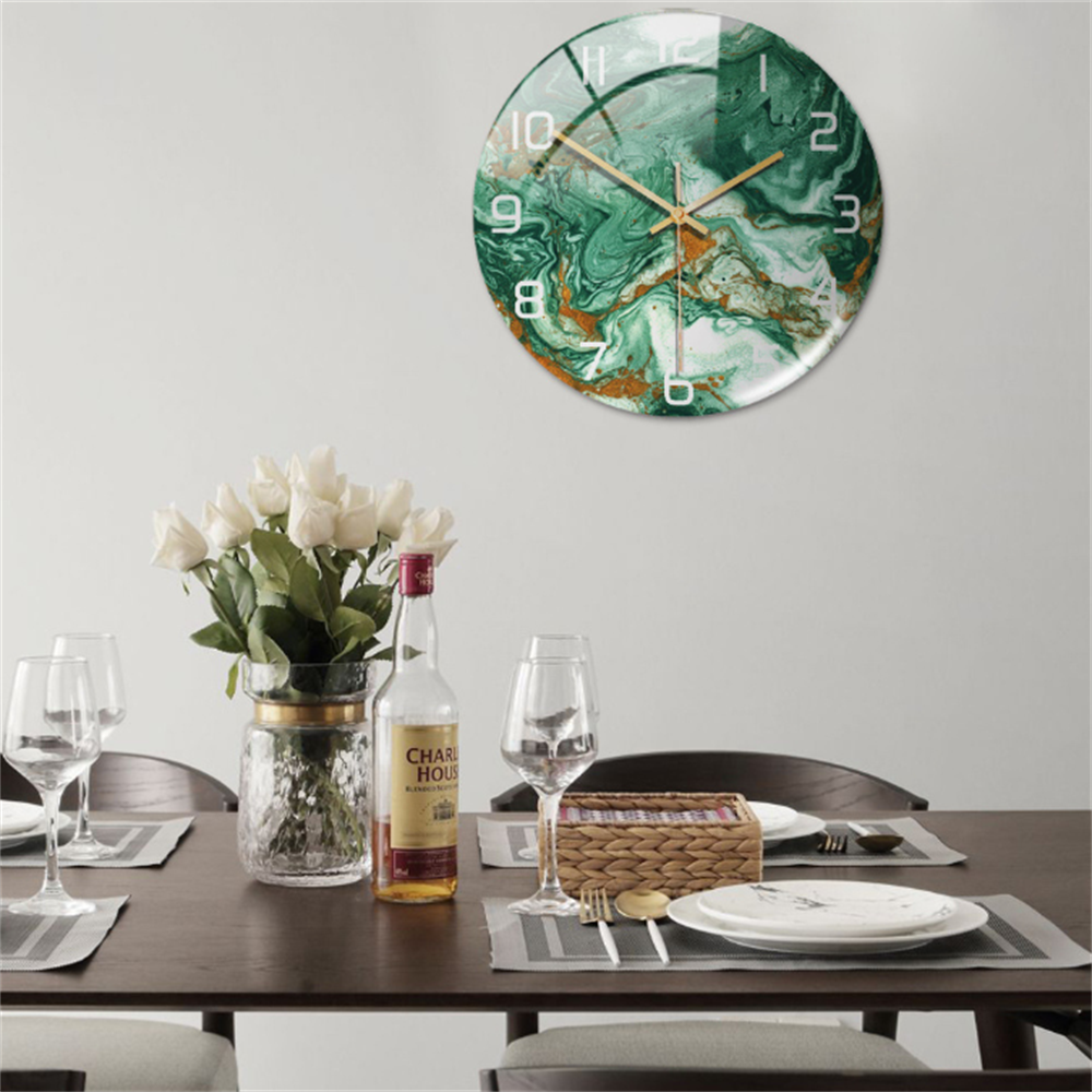 Elegant Marble Effect Wall Clock - Fesara