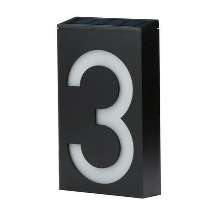 Solar Powered House Number Sign - Eco Friendly Modern