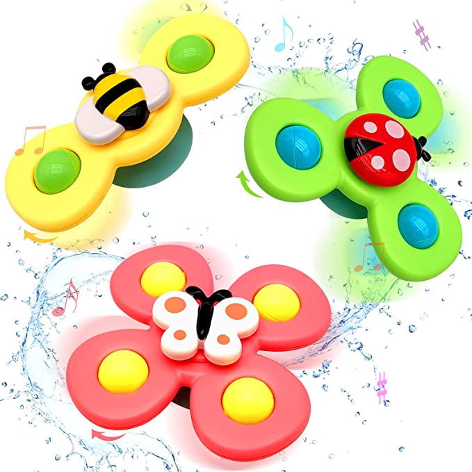 Fun Rotating Suction Cup Toy 3-Pack Set