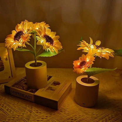 Bright Floral LED Table Lamp Warm Glow Lighting