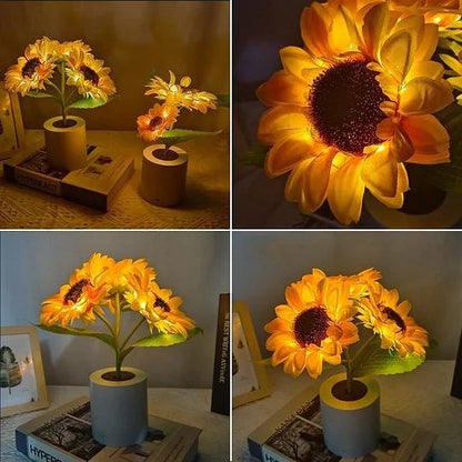 Bright Floral LED Table Lamp Warm Glow Lighting