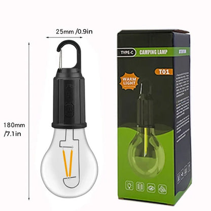 Vintage Portable LED Camp Lamp with USB Charger - Fesara