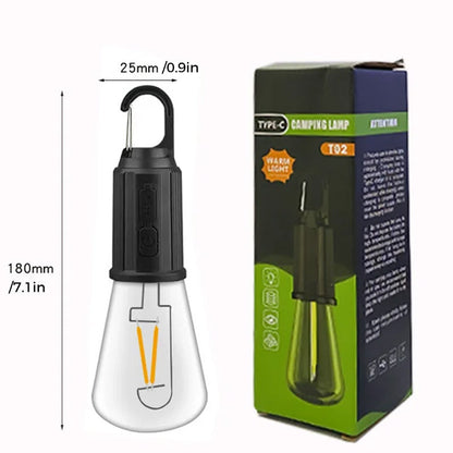Vintage Portable LED Camp Lamp with USB Charger