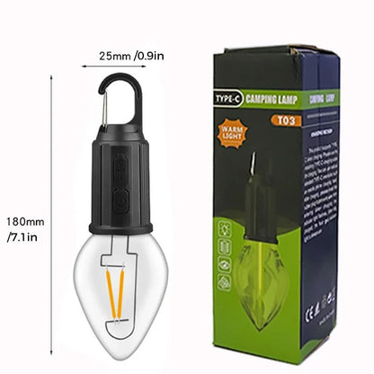 Vintage Portable LED Camp Lamp with USB Charger