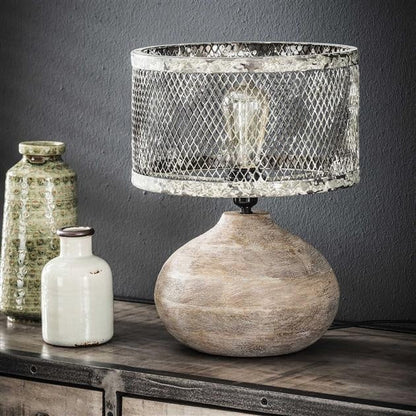 Stylish Metal Wood Desk Lamp
