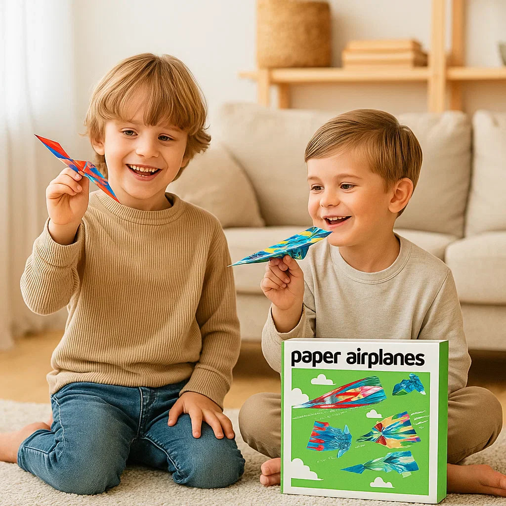 Easy Build Paper Airplane Kit with Guide
