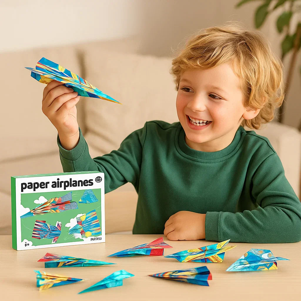 Easy Build Paper Airplane Kit with Guide