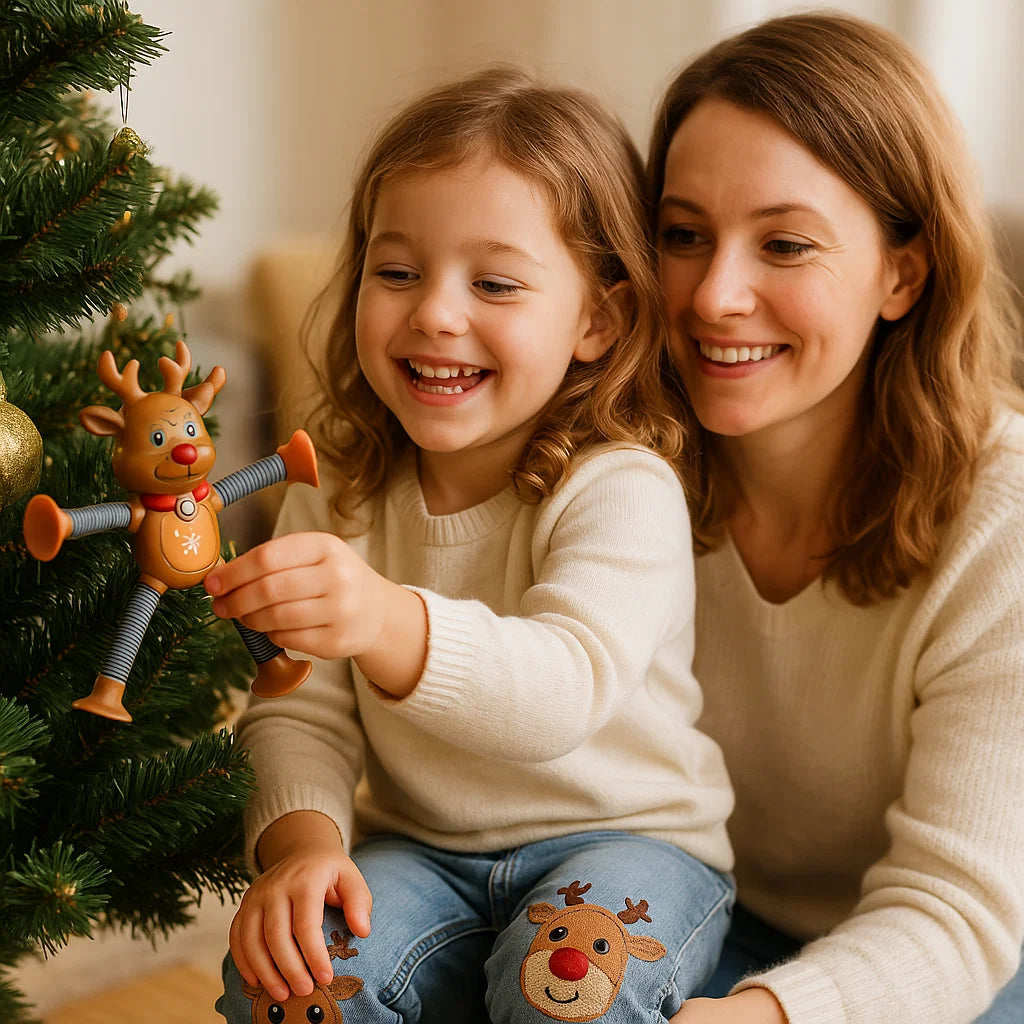 Colorful Christmas Baby Suction Toy Figures