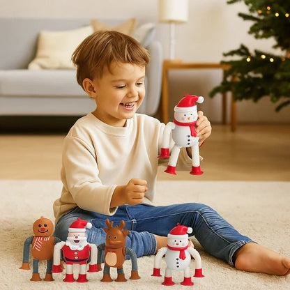 Colorful Christmas Baby Suction Toy Figures