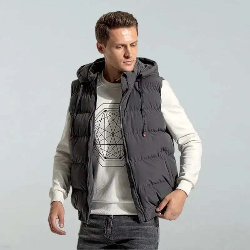 Warm Insulated Hooded Vest - Fesara