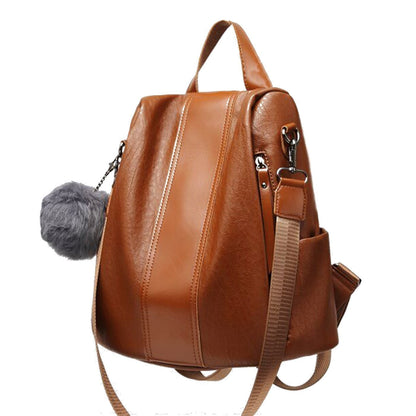 Secure Women's Leather Travel Backpack