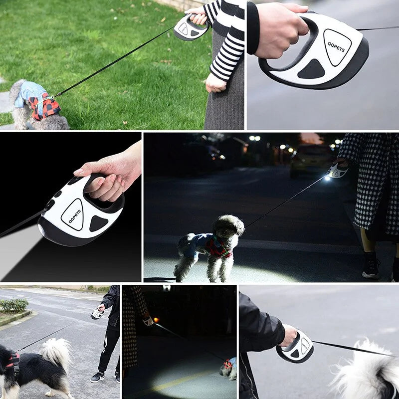 Comfortable LED Retractable Dog Leash with Soft Grip
