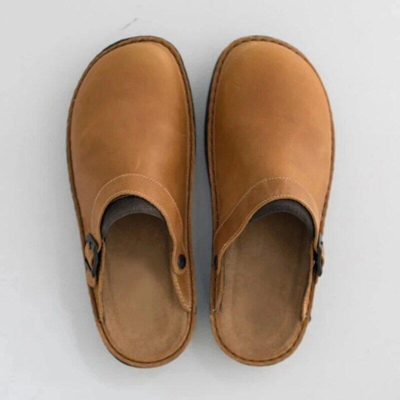 Variant image for Classic Leather Clogs for Women with Adjustable Buckle – Comfortable Closed Toe Footwear-6