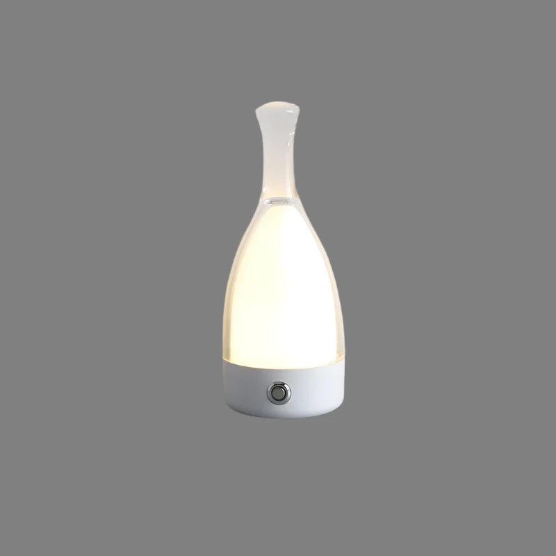 Elegant Glass Wine Bottle Desk Lamp - Fesara