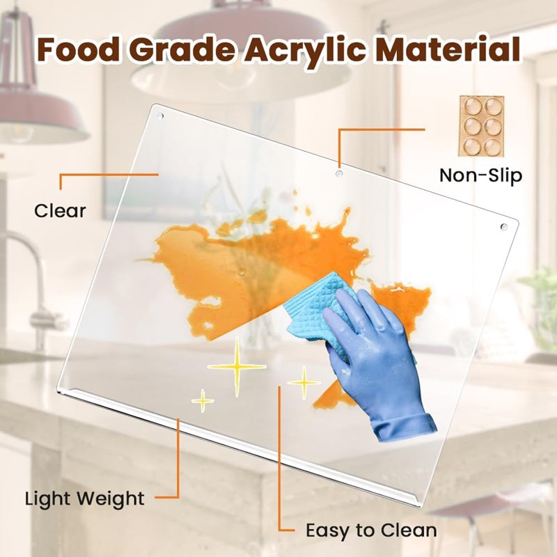 Easy Clean Kitchen Cutting Board with Safety Edge