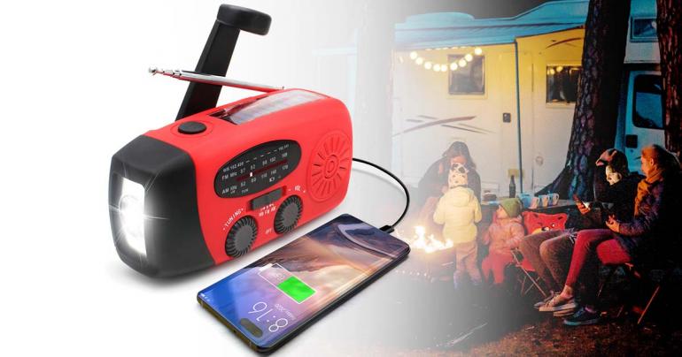 Portable Solar Powered Emergency Radio Charger