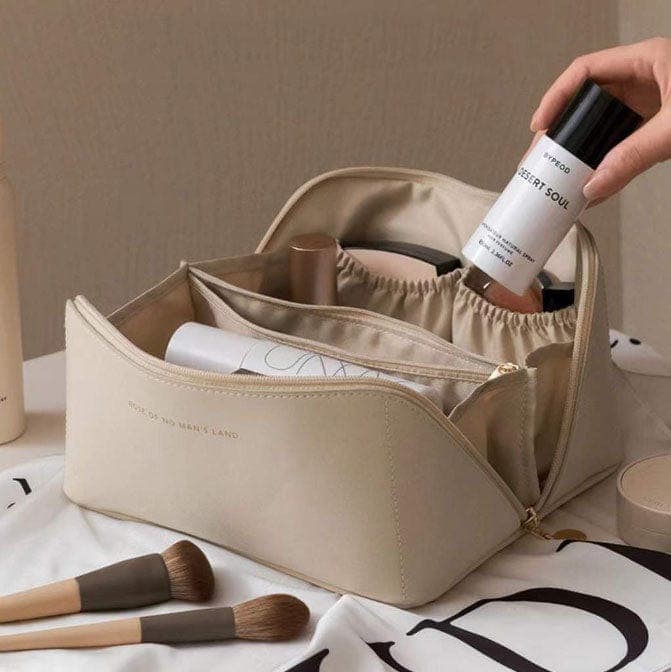Practical Travel Makeup Bag with Spacious Compartments - Fesara