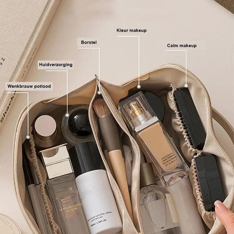 Practical Travel Makeup Bag with Spacious Compartments