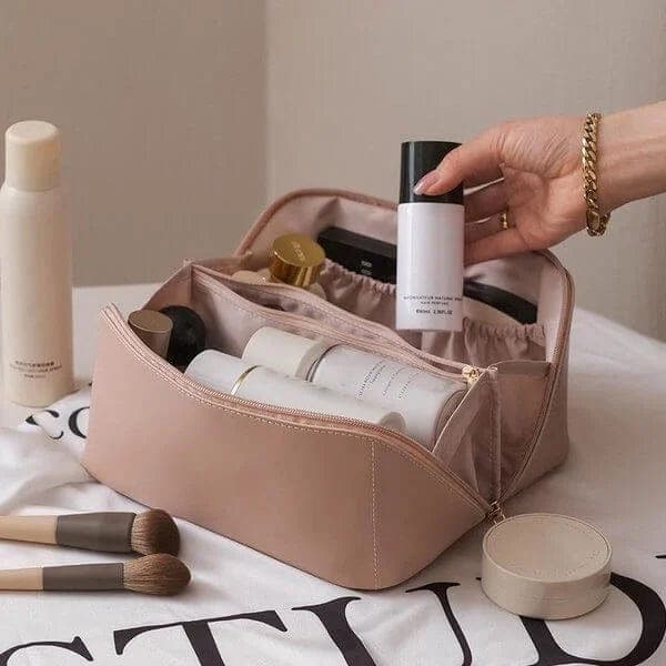 Practical Travel Makeup Bag with Spacious Compartments