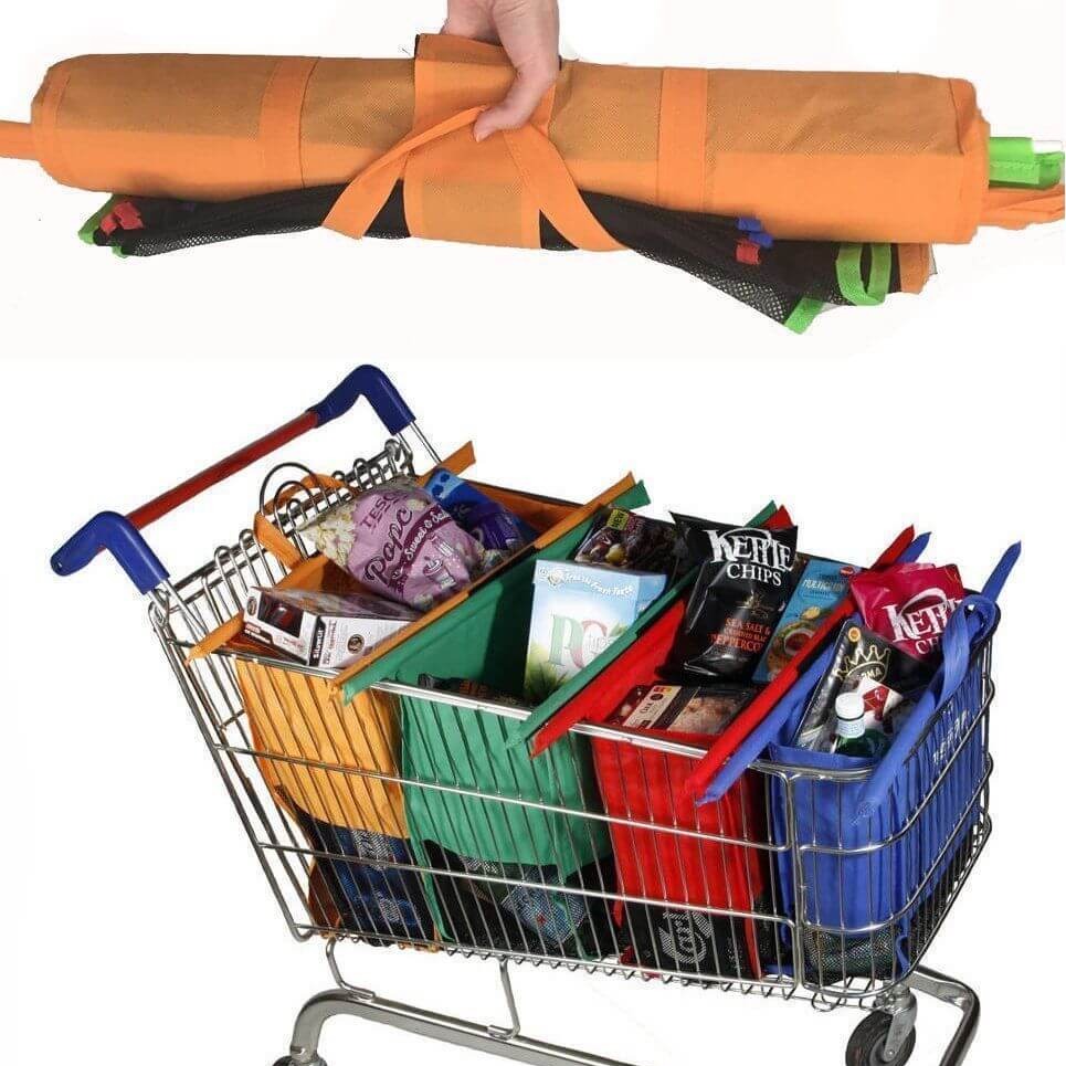 Reusable Grocery Shopping Bag Set of 4