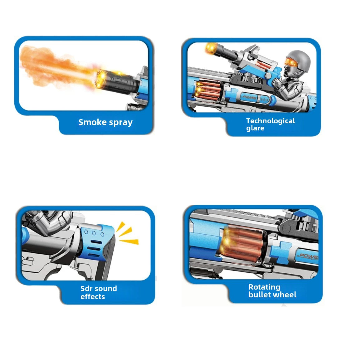 Realistic Electric Toy Gun with Smoke and Sound Effects