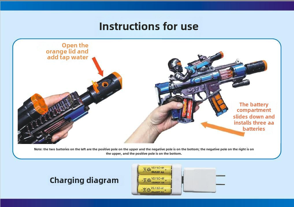 Realistic Electric Toy Gun with Smoke and Sound Effects