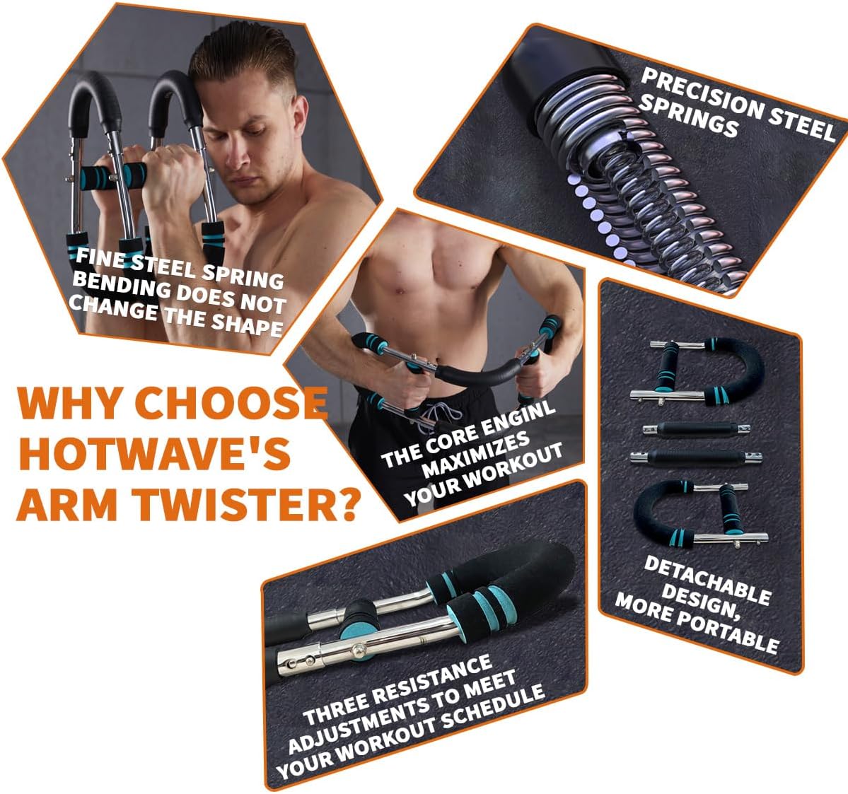 Adjustable Resistance Fitness Bar for Arms and Chest