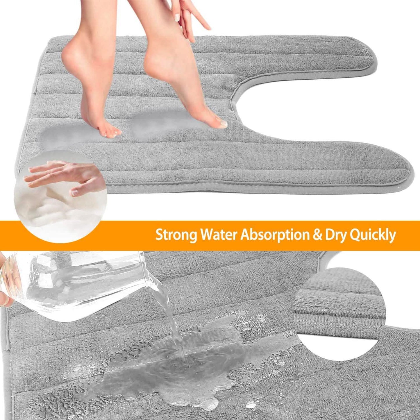 Anti-Slip U-Shaped Bathroom Floor Mat