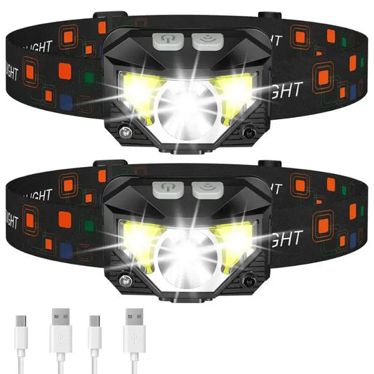 Bright LED Rechargeable Headlight 2 Pack - Fesara