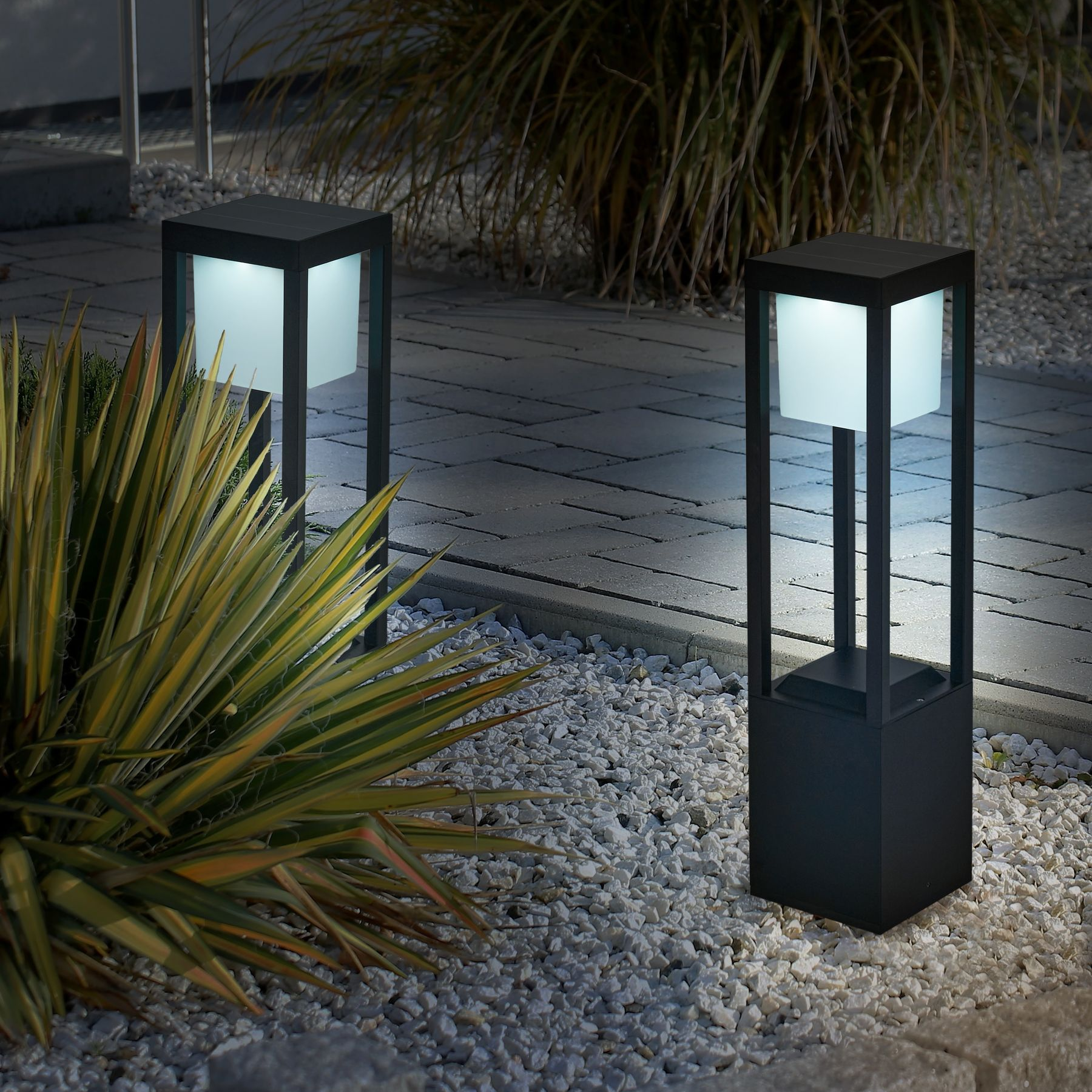 Nimbus Cube - 60cm Solar Garden Light with Warm White LED for Outdoor Use-4