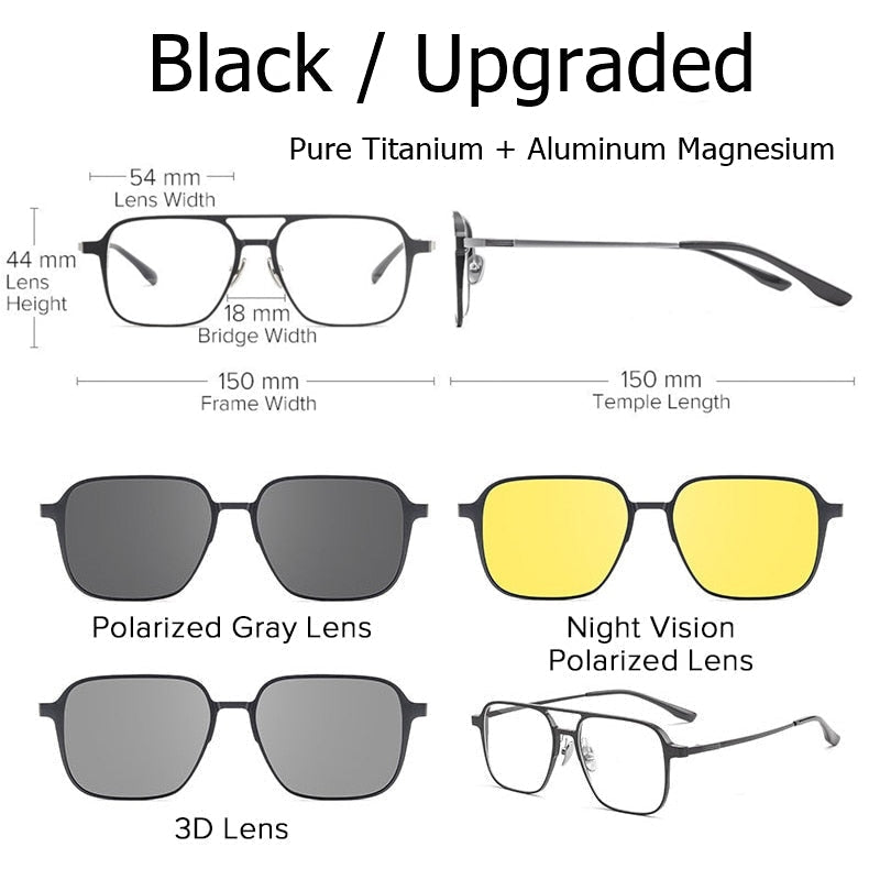Strong Titanium Magnetic Clip On Sunglasses - Fesara