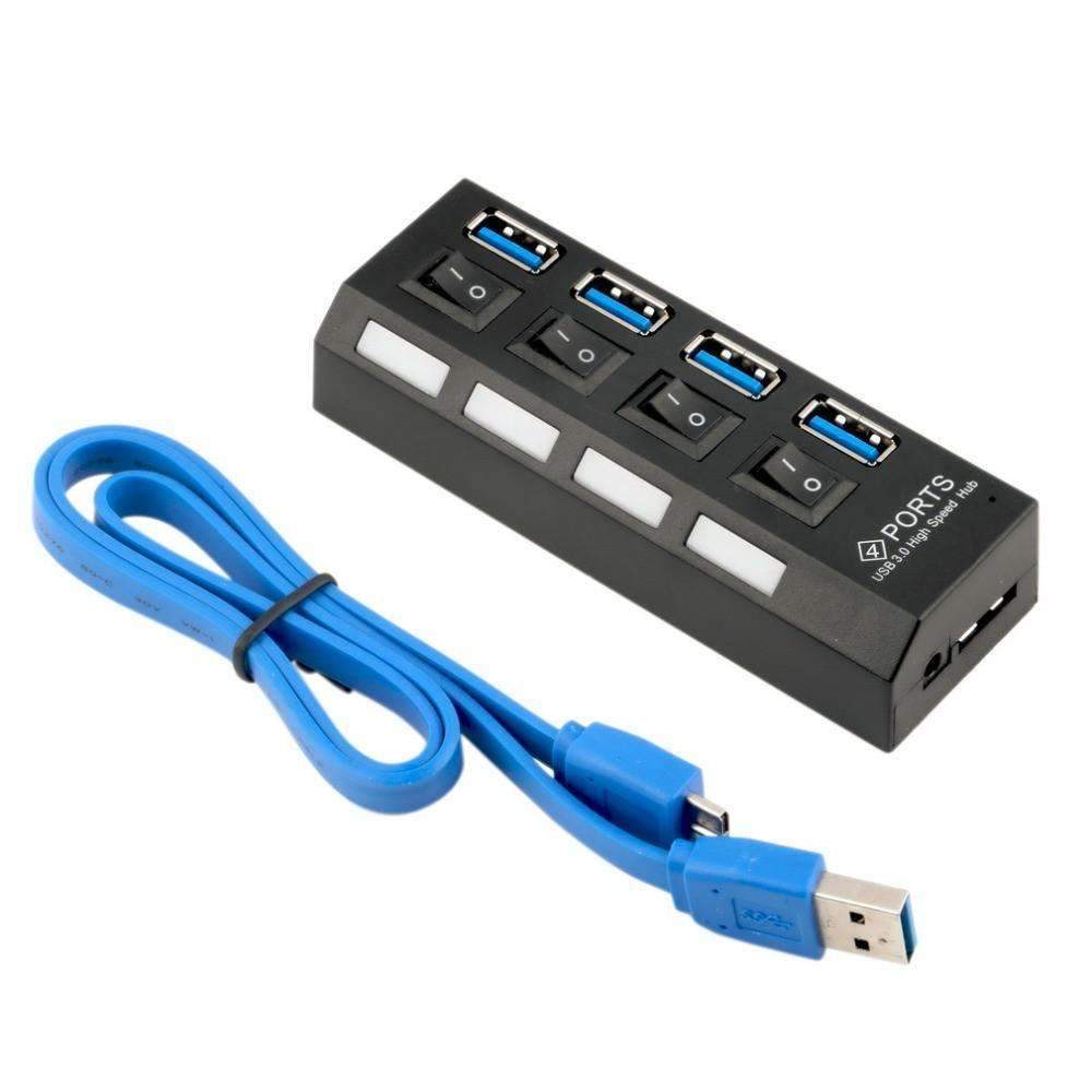 Fast USB 3.0 Hub 4 Port Adapter with Switch - Fesara