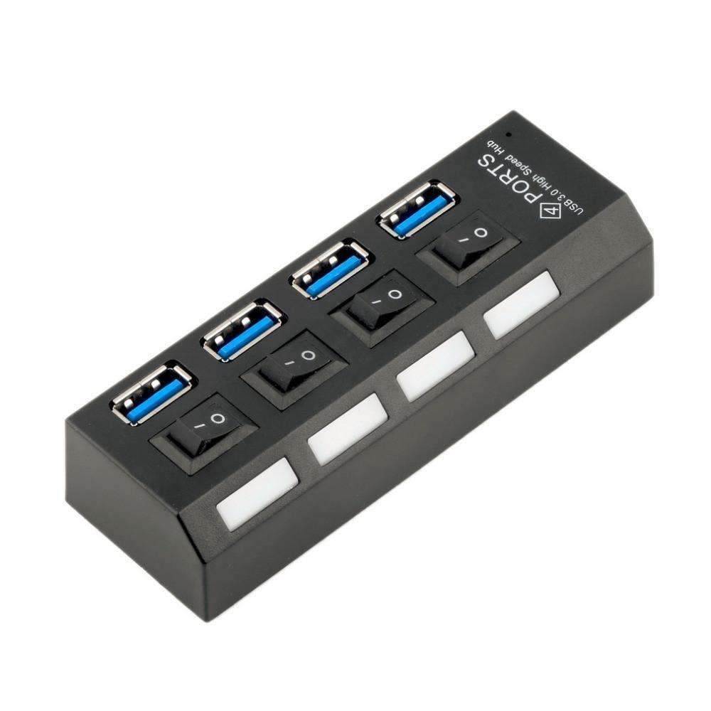 Fast USB 3.0 Hub 4 Port Adapter with Switch