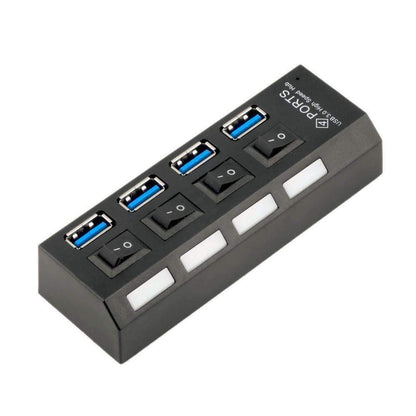 Fast USB 3.0 Hub 4 Port Adapter with Switch