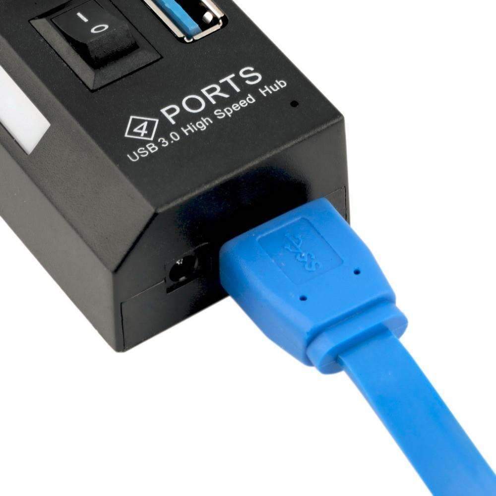 Fast USB 3.0 Hub 4 Port Adapter with Switch