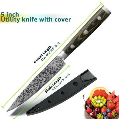 Sharp Japanese Chef Santoku Knife 8 Inch Stainless Steel