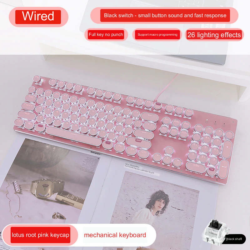 Vintage Style Mechanical Gaming Keyboard