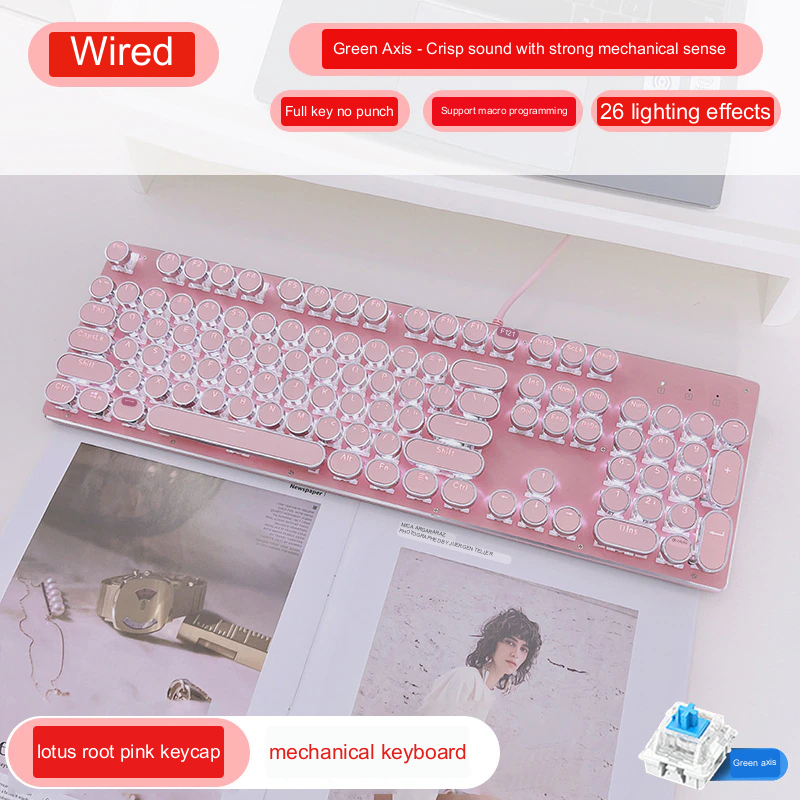 Vintage Style Mechanical Gaming Keyboard