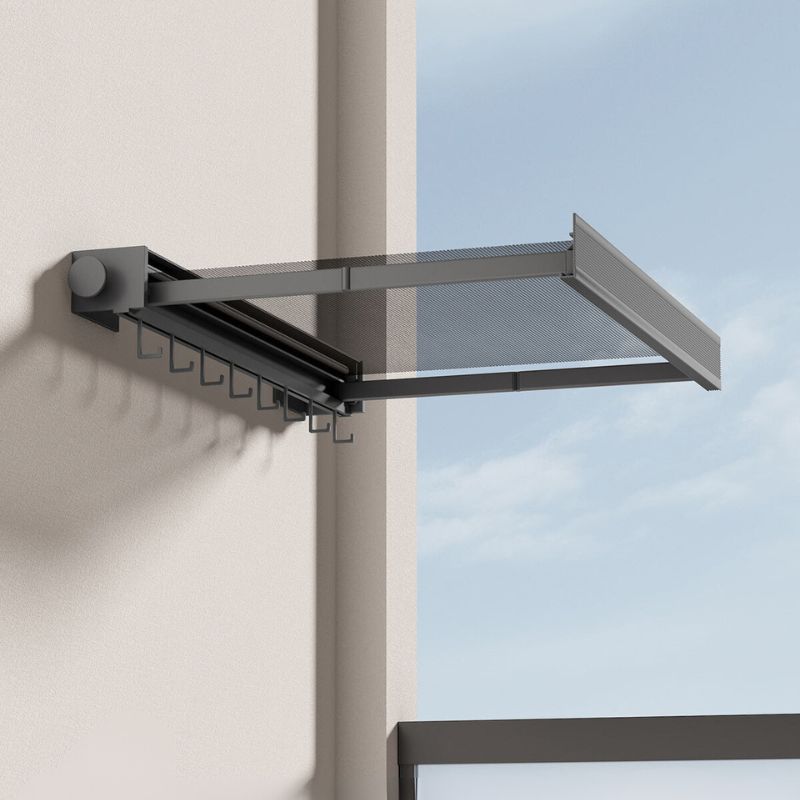 Foldable Wall Mount Clothing Rack with Shelf