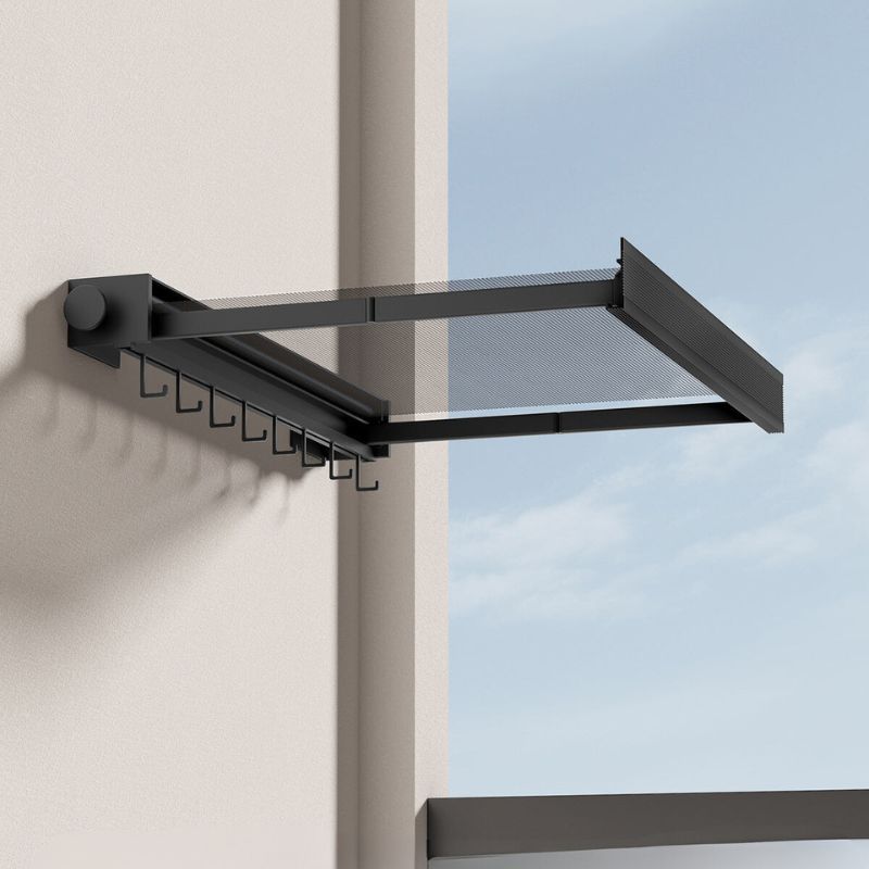 Foldable Wall Mount Clothing Rack with Shelf
