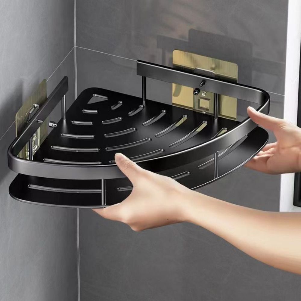 Easy Install Bathroom Shelf - Slim Aluminum Wall Storage - Fesara